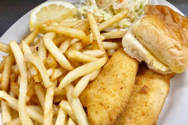 Lake Erie Perch Dinner with Fries & Cole Slaw